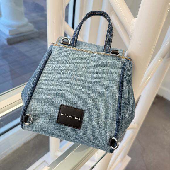 Last 1‼️Marc Jacobs Turnlock Medium Backpack 4P5HBP006H02 DENIM $350 - Picture 3 of 16